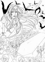 Coloring Pages Adult Line Vampires Vampire Choose Board sketch template