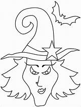 Halloween Coloring Pages Witch Color Colouring Drawing Template Kids Simple Face Clipart Tinkerbell Witches Print Templates Pdf Fun Children Drawings sketch template