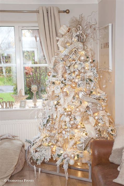 champagne  silver christmas tree elegant christmas trees white christmas trees holiday