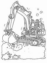 Graafmachine Bouw Kraan Shovel Tractor Pelle Ausmalbilder Takelwagen Tractoren Kraanwagen sketch template
