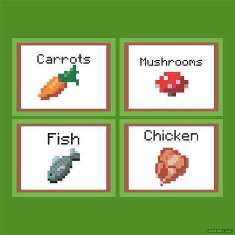 minecraft food labels printable gridgitcom