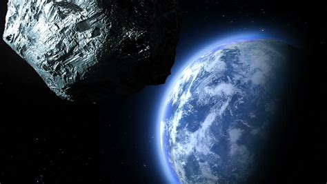 Asteroid Flies To The Earth 3d Animation Stock Footage
