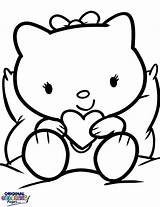 Coloring Hello Kitty Pages Heart Getcolorings sketch template