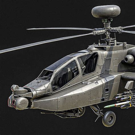 3d Model Ah 64d Apache Helicopter Vr Ar Low Poly Cgtrader
