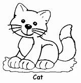 Coloring Cat Animal Pages Printable Print Kids Clipart Cats Animals Colouring Color Cute Clip Halloween Kitty Disney sketch template