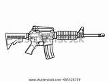 Outline Ar Rifles M16 Assault Vector Coloring Needs Pages Stock Guns Shutterstock Project Template Sketch War sketch template