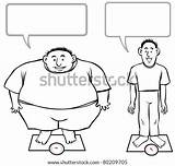 Fat Outline Cartoon Slim Men Thin Man Coloring Illustration Skinny Stock Template Shutterstock Sketch Search Vectors Illustrations Vector Pic sketch template