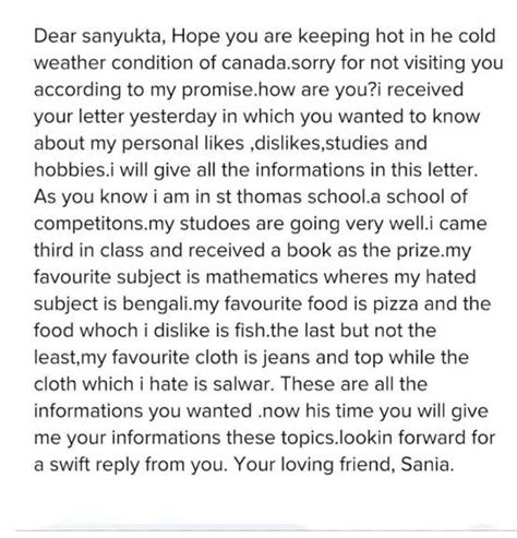 write  letter   penfriend living  giving himher information   street food