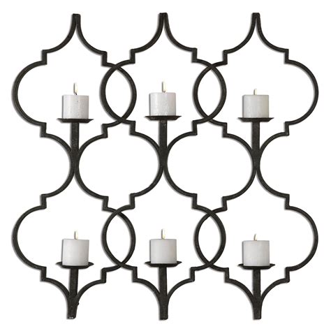 zakaria wall sconce modern aged black metal candleholder  unique high style design