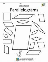 Parallelogram Parallelograms Shapes Coloring Printable Shape Pages Clip Template Trapezoids Math Grade 2d Templates Results sketch template