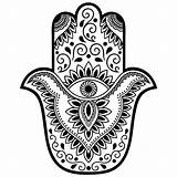 Hamsa Fatma Fatima Mandalas Henna Vectoriels Symbole Symbols sketch template