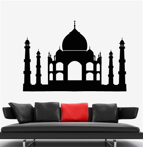 vinyl wall decal taj mahal india architecture indian art stickers