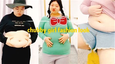 bbw chubby belly girls fashion look tiktok plus size style chubby girl