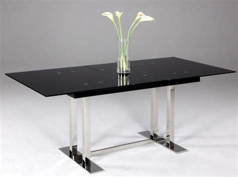 extendable dining table  black glass top houston texas chtyl
