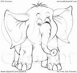 Elephant Outline Cute Coloring Chubby Clipart Illustration Royalty Rf Bannykh Alex sketch template