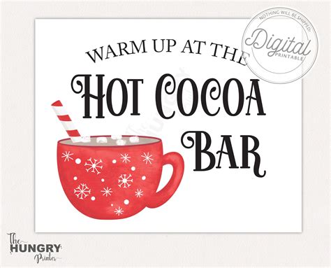 printable hot cocoa sign printable hot cocoa bar hot cocoa etsy uk