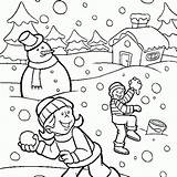 Invierno Neve Neige Nieve Maternelle Coloriages Inverno Crianças Bataille Jugar Muitos sketch template