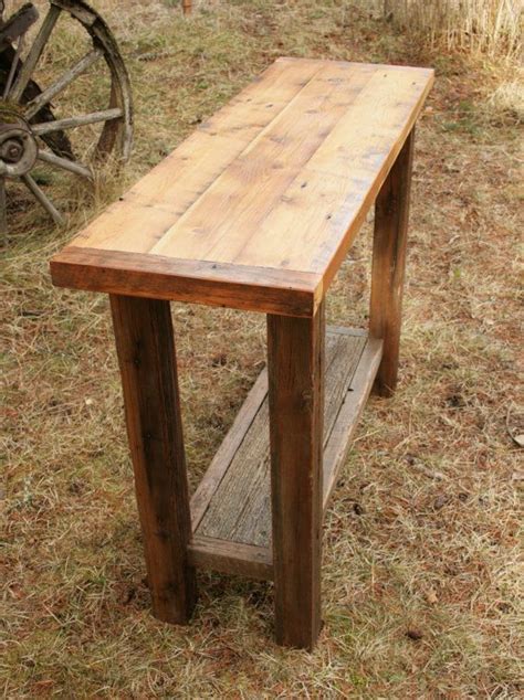 rustic reclaimed barnwood sofa table  echopeakdesign