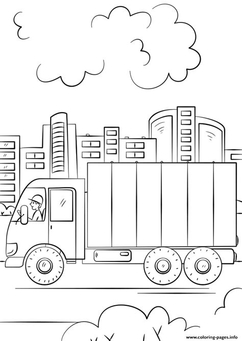 delivery truck coloring page printable