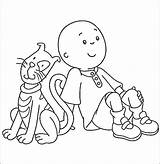 Coloring Caillou Pages Printable Color Print Everfreecoloring sketch template