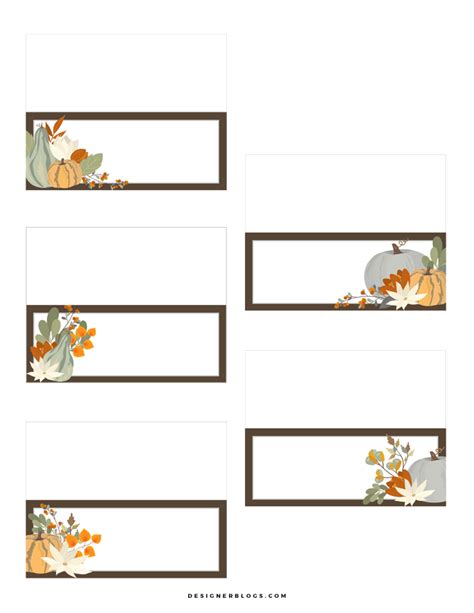 thanksgiving place cards printable perfect  table decoration