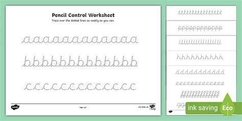 handwriting worksheets alphabet pencil control