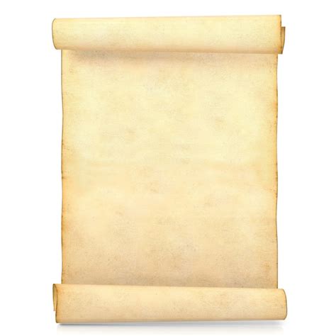 blank antique scroll paper isolated  white  rendering