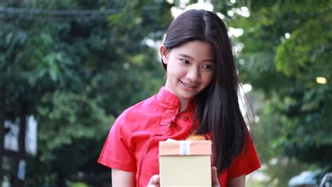Portrait Of Thai Teen Beautiful Girl In Chinese Dress