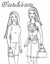 Coloring Fashion Pages Girl sketch template