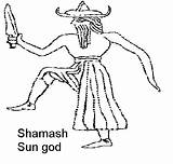 Shamash God Sun Utu Gods Mesopotamian Babylon Sumer Inanna sketch template