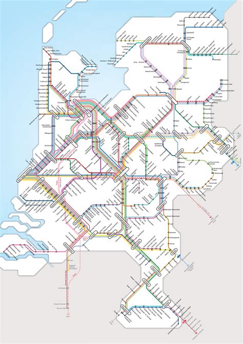 netherlands rail map netherlands rail network map western europe