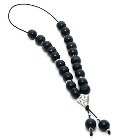 wooden komboloi worry beads black  komboloi   reassuring feel  tangible encouraging