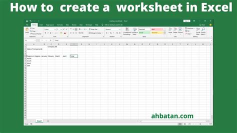 create  worksheet  excel youtube