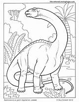 Coloring Apatosaurus Dinosaurs Book Two Pages Kids sketch template