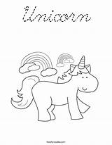 Worksheet Unicorn Coloring Twistynoodle Letter Cursive Sheet Rainbows Unicorns Book Worksheets Rainbow Built California Usa Noodle Text Great Other sketch template