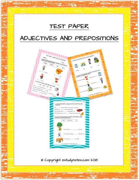 test paper adjectives  prepositions grade  english estudynotes vrogue