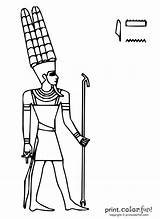 Egyptian Amun God Coloring Egypt Ancient Pages Color Print Gods Printables Printcolorfun Fun Drawing King Puzzles Tut Crafts Cards Egyptians sketch template
