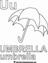 Umbrella Coloring Alphabet Letter Worksheet Pages Pre Parenting Leehansen Downloads sketch template