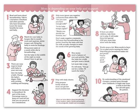 Ten Tips On How Families Can Support A Breastfeeding Mom Pamphlet