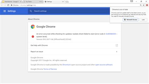 hide chrome update notification super user