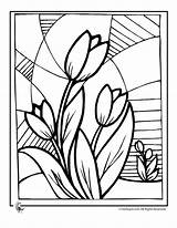 Coloring Mosaic Patterns Pages Printable Flower Stained Glass Library Clipart sketch template