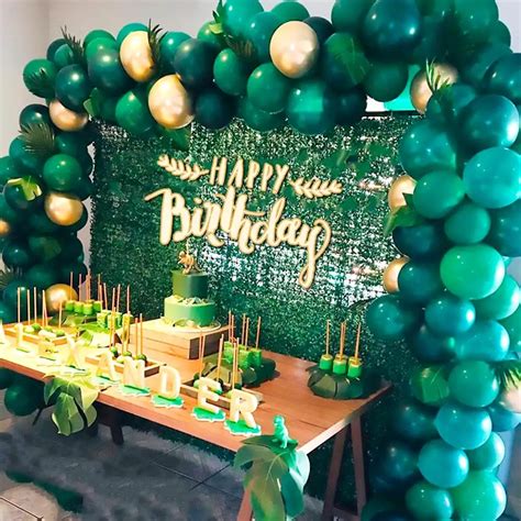 latex green balloons jungle party decorations safari birthday decor