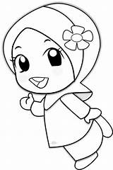 Muslim Cartoon Kids Clipart Islamic Ana Anime Girl Doodle Hijab Muslimah Coloring Clip Boy Pages Cute School Islam Templates Template sketch template