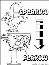 Spearow Fearow Getdrawings sketch template