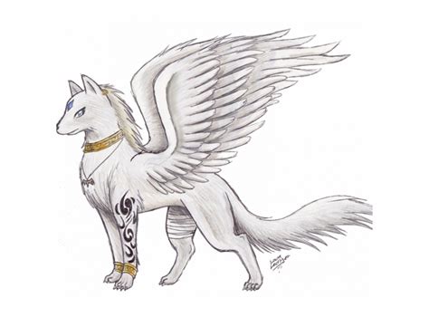 Awesome Drawings Anime Wolf With Wings Wolf With Wings