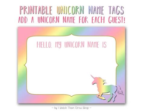 unicorn  tags  printable printable templates