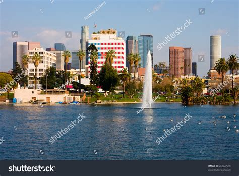 los angeles downtown    lake stock photo  shutterstock