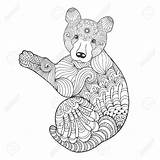 Tribal Caves Coloring Designlooter Bear Ethnic Doodle Patterned Drawn Animal Vector Hand Cute 1300px 1300 91kb sketch template