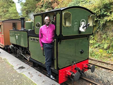 bishop cleophas lunga takes  train talyllyn railway