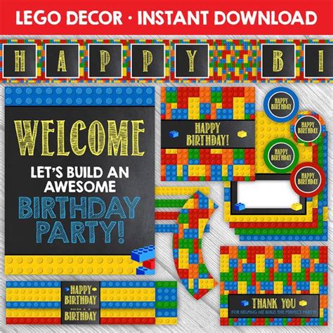 lego birthday decor printable lego birthday  idratherdoodle lego